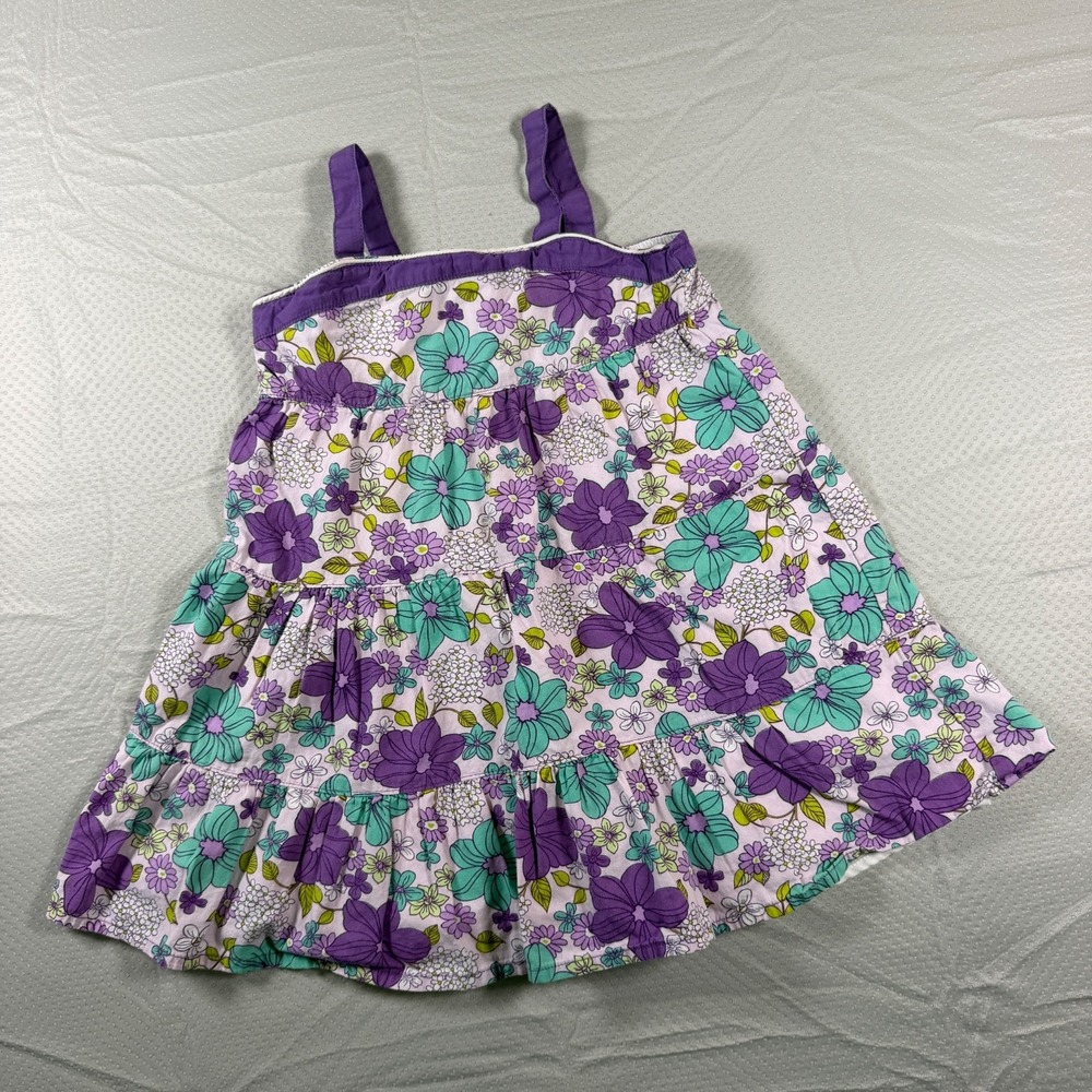 Healthtex Toddler Girls 5T Floral Sundress Purple Teal Tiered Spaghetti Strap
